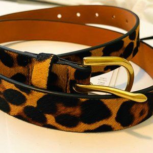 J. Crew Leopard Calf Hair Belt